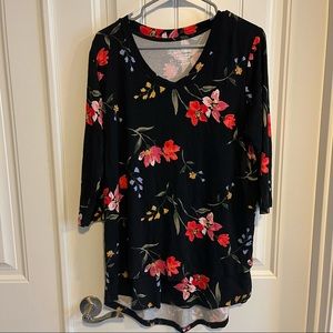 Latched Mama 3/4 Sleeve Scoop Neck Printed Nursing Top